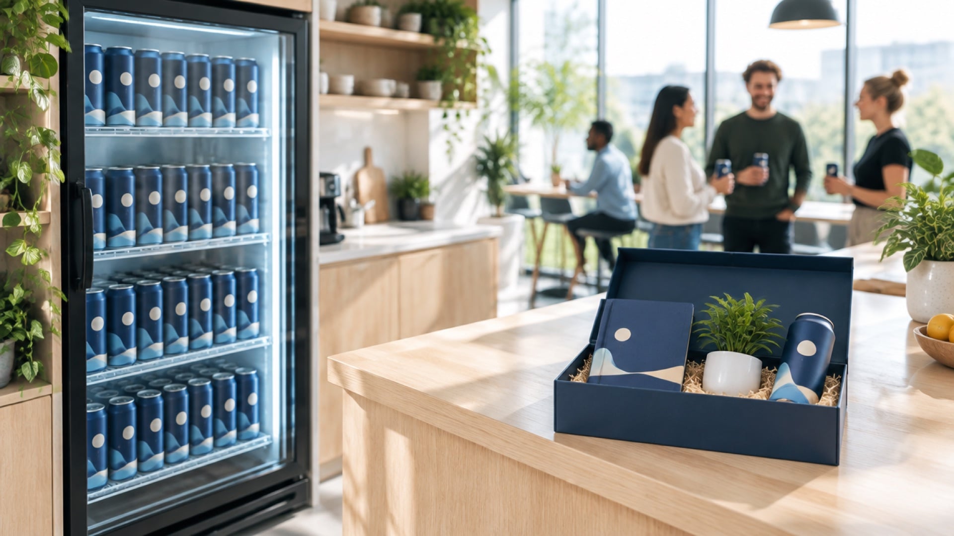 How Workplace Teams Use Branded Water Cans at the Office